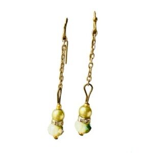 Handmade Flash of Green and Gold Swarovski Crystal Beaded Chain